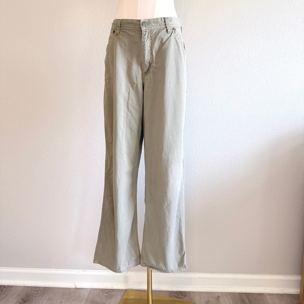 Vintage Y2K Polo Jeans Co Ralph Lauren Carpenter Pants Khaki Baggy Size 18 Woman